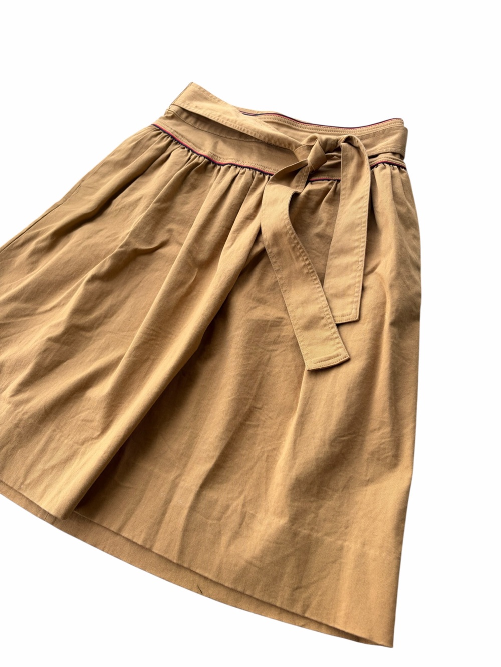 J. Crew Tan Tie-Waist Midi Skirt - Picture 5 of 9